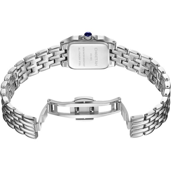 ?Women Silver Small Vintage Bracelet, Rectangular Case Roman Dial Watches main image 4